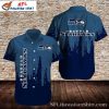 Seattle Seahawks Personalized Navy White Abstract Hawaiian Shirt