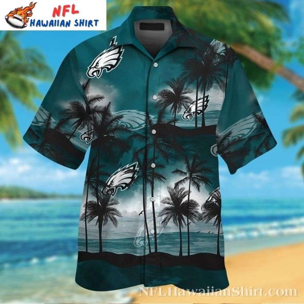 Serene Beach Sunset Philadelphia Eagles Hawaiian Shirt