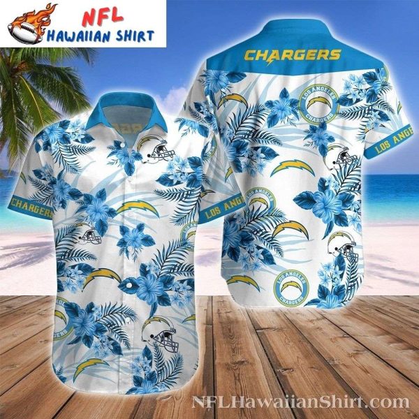 Serene Blue Floral Los Angeles Chargers Aloha Shirt