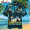 Sleek Teal Jaguar Paradise – Hawaiian Jaguars Shirt
