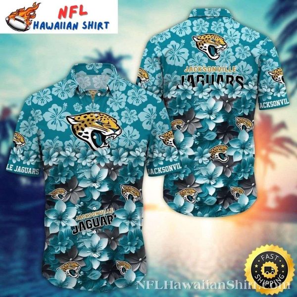 Silver Florals And Jacksonville Jaguars Aloha Hawaiian Shirt
