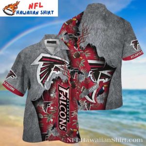 Silver Red Trendy – Falcon’s Nest Tropical NFL Hawaiian Shirt