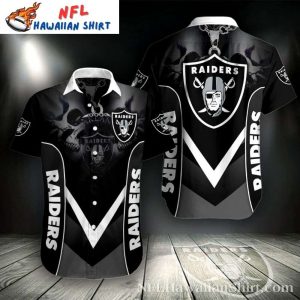 Skeletal Pass – Las Vegas Raiders Dark Hawaiian Shirt