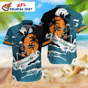 Skeleton Surfer Miami Dolphins Hawaiian Shirt – Men’s Tidal Fanwear