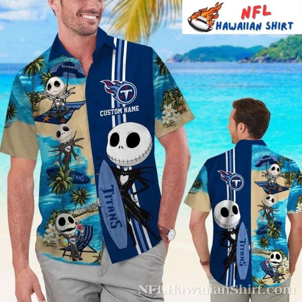 Skellington’s Tennessee Titans Beach Party – Personalized Hawaiian Shirt