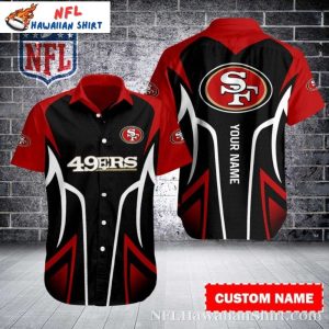 Sleek 49ers Speed Rush Customizable Name And Number Hawaiian Shirt