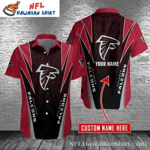 Sleek Black And Red Atlanta Falcons Customizable NFL Hawaiian Shirt