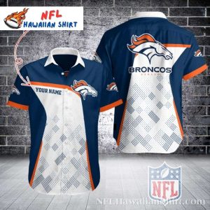 Sleek Denver Broncos Fade Pattern Aloha Shirt With Custom Name