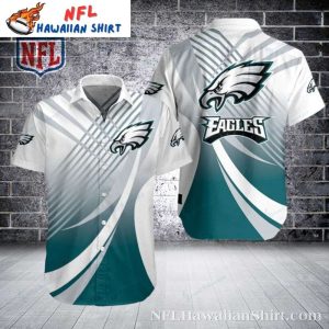 Sleek Diagonal Stripe Philadelphia Eagles Aloha Shirt