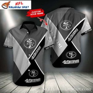 Sleek Silver Black Niners Precision Custom Hawaiian Shirt