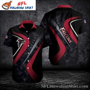 Sleek Sweep – NFL Falcons Geometric Pattern Hawaiian Shirt