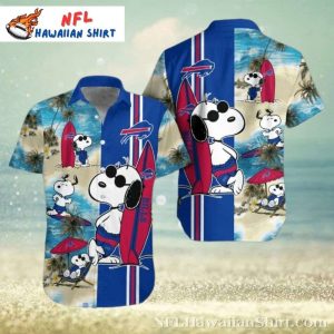 Snoopy Surfing Summer Beach Men’s Buffalo Bills Hawaiian Shirt