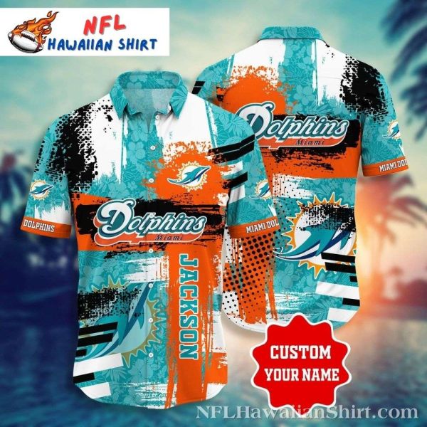 Splash Art Miami Dolphins Hawaiian Shirt – Personalized Name Fan Edition