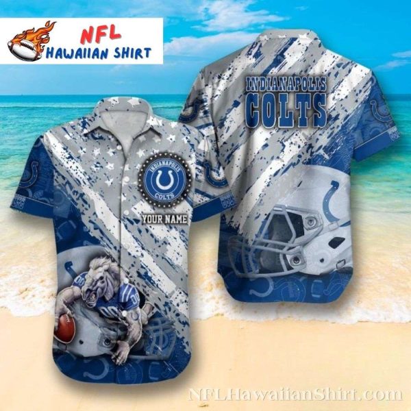 Splash Ink Helmet Design – Personalized Indianapolis Colts Hawaiian Shirt