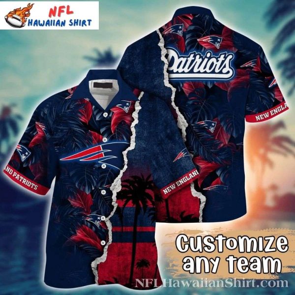 Split Design New England Patriots Custom Hawaiian Shirt