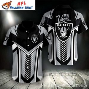 Stadium Stripes – Raiders Black And White Hawaiian Shirt