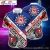 Star-Spangled Tampa Bay Buccaneers NFL Hawaiian Shirt – Skull Halloween Design