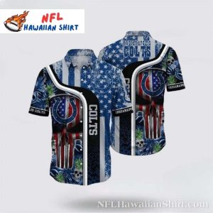 Star-Spangled Colt – Patriotic Spirit Skull Indianapolis Colts Hawaiian Shirt