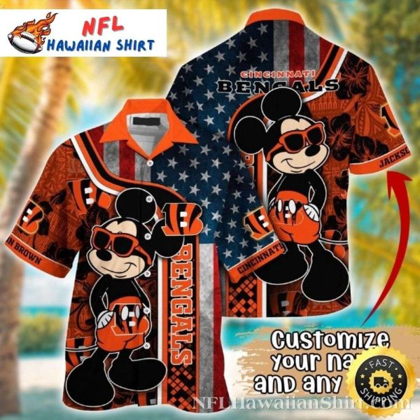 Star-Spangled Mascot Cincinnati Bengals Hawaiian Shirt – Patriotic Pride Bengals Aloha Shirt