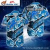 Sleek Midnight Detroit Lions Hawaiian Button-Up Shirt