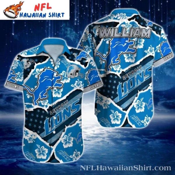 Starry Night Lions Pride Custom Name Hawaiian Shirt