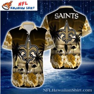 Starry Night Saints Emblem Tropical Personalized Hawaiian Shirt
