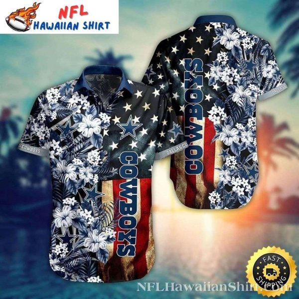 Starry Patriot Dallas Cowboys Hawaiian Shirt – Floral Stripes Glory