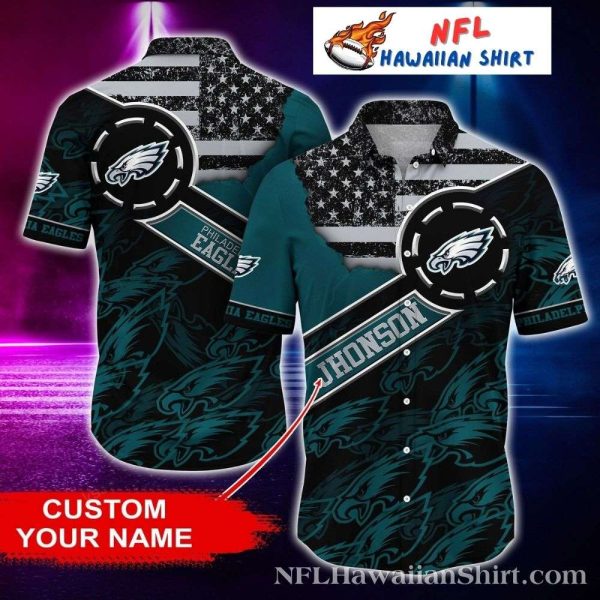 Starry Patriot Philadelphia Eagles Customizable Hawaiian Shirt