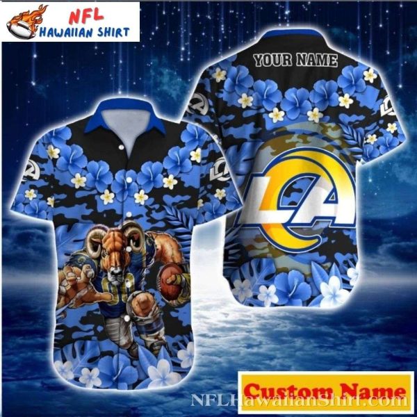 Starry Rams Night – Personalized Los Angeles Rams Hawaiian Shirt