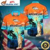 Sunset Palm Breeze Broncos Hawaiian Shirt In Fiery Orange
