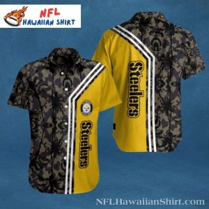 Stealth Mode Camo – Pittsburgh Steelers Monochrome Hawaiian Shirt