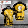 Tropical Touchdown Twilight – Customizable Pittsburgh Steelers Mickey Sunset Hawaiian Shirt