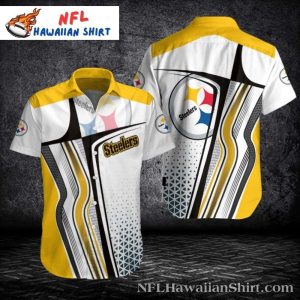 Steelers Dynamic Abstract Hawaiian Shirt – Geometric Black And Yellow Design