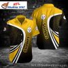 Steelers Night Game – Bold Black Yellow Abstract Wave Hawaiian Shirt