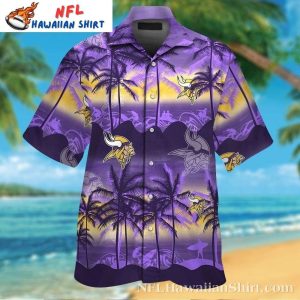 Sundown Silhouette Minnesota Vikings Hawaiian Shirt