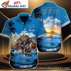 Sunny Shores And Detroit Lions Helm Graphic Hawaiian Shirt