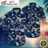 Sporty Swoosh Dallas Cowboys Hawaiian Shirt With Nike Logo