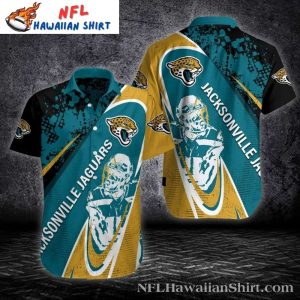 Sunset Gold Rush Jacksonville Jaguars Hawaiian Shirt – Vintage Player Graphic