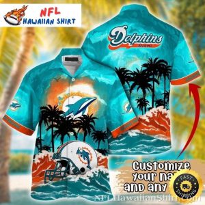Sunset Helm – Miami Dolphins Nautical Sunset Hawaiian Shirt