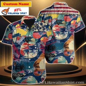 Sunset Helm – Personalized New England Patriots Nautical Adventure Hawaiian Shirt