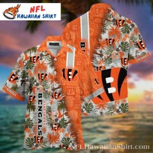 Sunset Palm Bengals Pride Hawaiian Shirt – Cincinnati Bengals Tropical Vibe Aloha Shirt