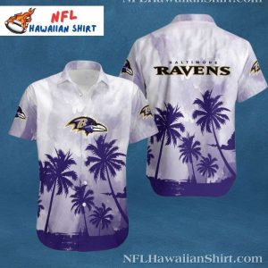 Sunset Palms – Baltimore Ravens Hawaiian Silhouette Shirt