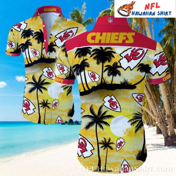 Sunset Palms Kansas City Chiefs Tropical Hawaiian Shirt