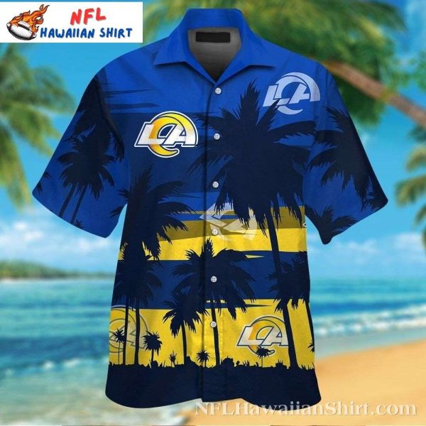Sunset Palms – LA Rams Silhouette Hawaiian Casual Shirt