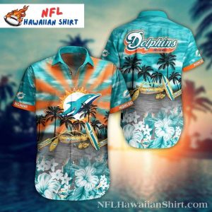 Sunset Palms Miami Dolphins Hawaiian Shirt – Serene Beach Fanwear