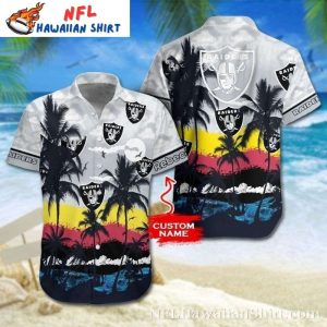 Sunset Palms Raiders Fade Hawaiian Shirt