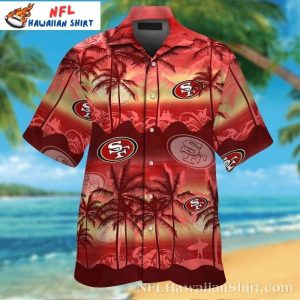 Sunset Palms San Francisco 49ers Hawaiian Shirt – Beachside 49ers Sunset Series