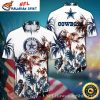 Palm Shadow Stripe Navy Dallas Cowboys Tropical Hawaiian Shirt