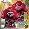 Red Black Atlanta Falcons NFL Hawaiian Shirt With Custom Name Feature