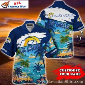Sunset Silhouette LA Rams Customizable Hawaiian Shirt – Personalized Paradise